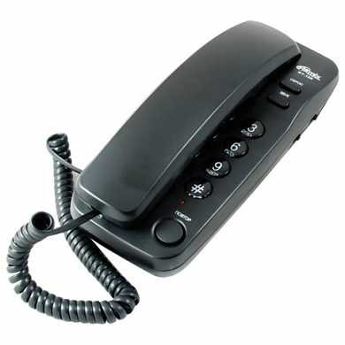 Телефон RITMIX RT-100 black, световая индикация звонка, отключение микрофона, черный, 15116194 (арт. 262832)