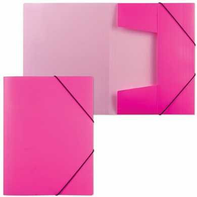 Папка на резинках HATBER HD, А4, "Неоново-розовая", до 300 листов, 0,7 мм, Пк4р 02033, V160244 (арт. 224904)