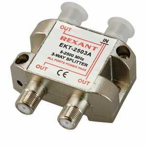Splitter На 3Tv 5-2500 Mhz Rexant 05-6202 (Спутник) (арт. 327511)