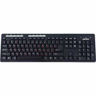 Клавиатура Perfeo PF-618-MM, проводная, мультимедийная, USB, черный, 104+10 клавиш, PF-618-MM (арт. 562365)